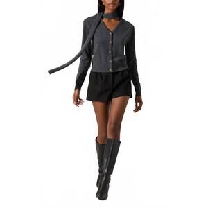 NEW ASTR glynne sweater top in charcoal